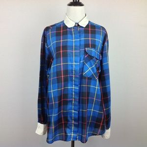 Vintage Sears Plaid Shirt Womens 14 Large